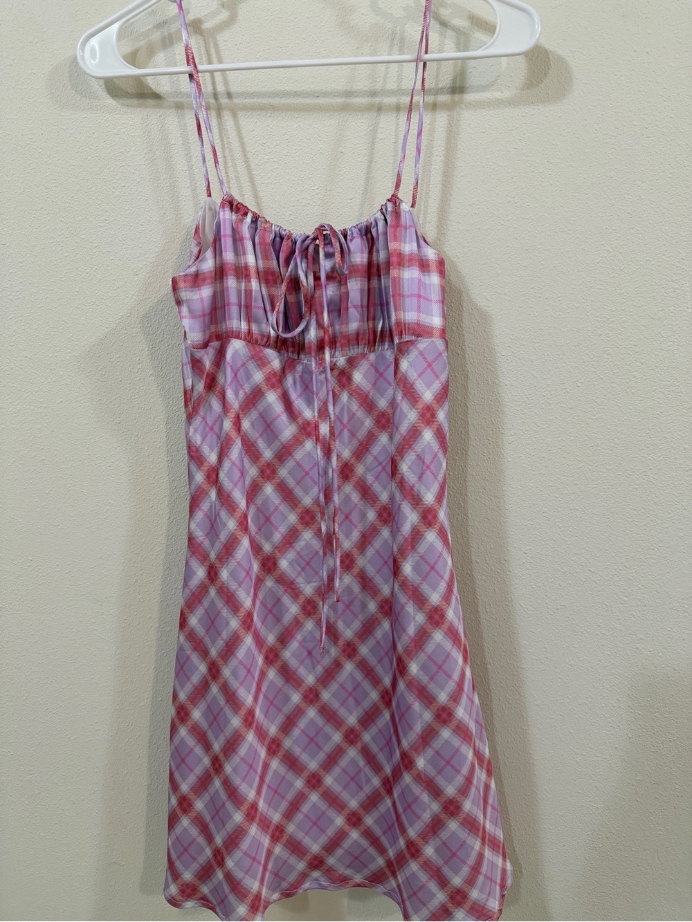 Princess Polly Pink Plaid Spaghetti-Strap Chemise